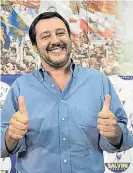  ??  ?? Liga Norte. Matteo Salvini.