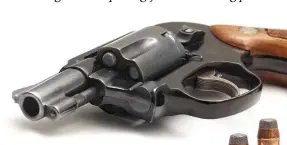  ??  ?? Improperly crimped handloads can result in bullets moving forward under recoil and jamming the revolver’s cylinder. Note protruding bullet.