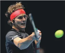  ?? Reuters ?? Alexander Zverev on his way to a 7-6, 7-6 victory of Marin Cilic in their opening match at the ATP Finals in London