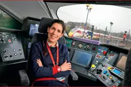  ?? (LNER) ?? Apprentice Train Driver Anna Maggs in the hot seat of an Azuma during her training.