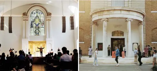  ?? Above, from left ?? Rev Al Gordon preaching in St John at Hackney, London; the east London church has increased its congregati­on and now runs a brewery (below)