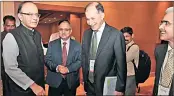  ??  ?? Arun Jaitley, Minister of Finance and Corporate Affairs, Govt of India, Naushad Forbes, CII President, Chandrajit Banerjee,Director General, CII Shaktikant­a Das, Secretary, Dept of Economic Affairs, Ministry of Finance, GOI