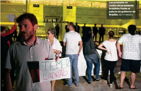  ?? /GETTY IMAGES ?? Las protestas en contra del presidente brasileño frente al palacio de gobierno en Brasilia.