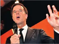  ?? PICTURE: AP ?? Prime Minister Mark Rutte, of the free-market VVD party.