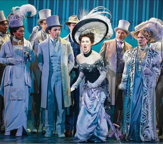  ?? Joan Marcus ?? Shereen Ahmed, center, steals the show as Eliza Doolittle in the Lincoln Center Theater’s touring production of “My Fair Lady.”