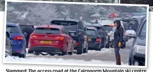  ??  ?? Slammed: The access road at the Cairngorm Mountain ski centre