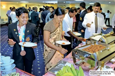  ??  ?? Parami and her family at the reception held at the BIA