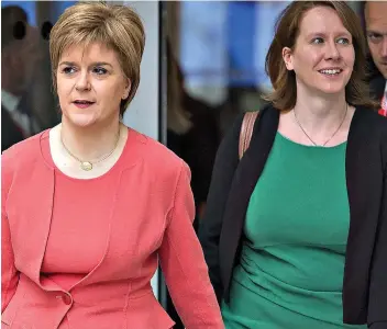  ??  ?? Row: Miss Sturgeon and chief of staff Liz Lloyd, who faced claims of delaying tactics