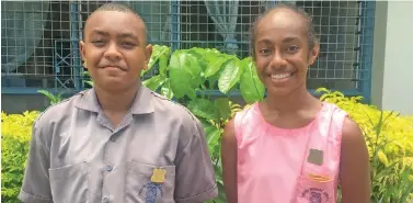  ?? Photo: Swashna Chand ?? From left: Veiuto Primary School head boy Timoci Gadolo and head girl Falepaini Ofa Puamau.