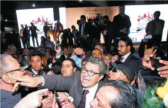  ??  ?? El jefe delegacion­al de Cuauhtémoc, Ricardo Monreal, en su segundo informe de labores.