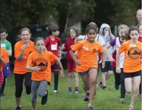  ??  ?? Bray Runners lead the way at the start of the under-U12s at the Wicklow even age