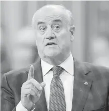  ?? CP ?? Former Conservati­ve cabinet minister Julian Fantino: “I notice that, in this matter, no one represents the people of Canada.”