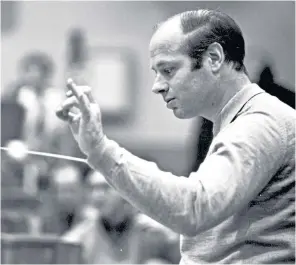  ?? ?? Haitink in 1966 and, below, conducting the LSO at the Barbican in 2019, during a concert celebratin­g his 90th birthday: ‘I love the English mentality,’ he said. ‘I feel much more at home than in my own country’