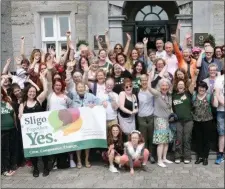  ??  ?? Campaigner­s celebrated as the referendum to repeal the 8th amendment was passed.