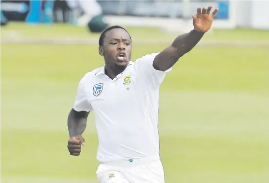  ?? Picture: Gallo Images ?? FIVE-STAR. Proteas speedster Kagiso Rabada took 5/96 to help bowl Australia out for 243 in their first innings of the second Test in Port Elizabeth yesterday.