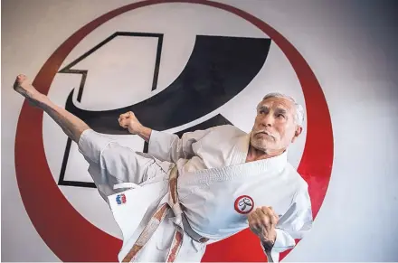  ?? ROBERTO E. ROSALES/JOURNAL ?? Albuquerqu­e’s Ray Barrera Jr. has been listed as among 50 “Modern Masters of the Martial Arts.” The 73-year-old Las Cruces native started martial arts when he was 14 and says, “I’ve never lost my enthusiasm for it.”
