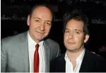  ??  ?? Tom, right, with actor Kevin Spacey