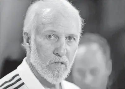  ?? Eric Gay / Associated Press ?? NBA stars, far left, Carmelo Anthony, Chris Paul, Dwyane Wade and LeBron James used the ESPY Awards as a platform to speak out on social issues while Spurs coach Gregg Popovich, above, also made his thoughts known on various topics.