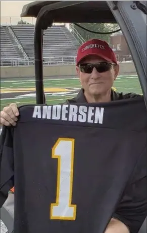  ?? SUBMITTED ?? Don Andersen at Riverside’s “Meet The Team” night before the start of the 2018 season. His obituary is on Page B5.