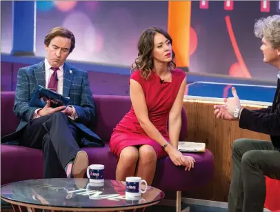  ??  ?? Alan Partridge (Steve Coogan), Jennie (Susannah Fielding) and Sam Chatwin (Simon Farnaby). Above right, Saved by a Stranger with Karl, a passenger on a Tube train bombed on 7/7