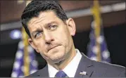  ?? J. SCOTT APPLEWHITE / AP ?? Speaker of the House Paul Ryan, R-Wis., says of the tax plan, “I’m convinced this is going to repatriate capital. I’m convinced this is going to launch more investment in businesses and workers.”