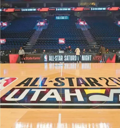  ?? RICK BOWMER/AP ?? The Vivint Arena is shown before the start of the NBA All-Star weekend on Wednesday in Salt Lake City.