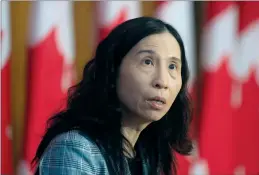  ?? CP PHOTO ADRIAN WYLD ?? Chief Public Health Officer Theresa Tam speaks during a technical briefing on the COVID pandemic in Canada, Friday in Ottawa.