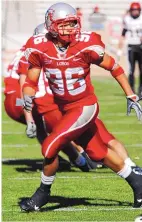  ?? UNM ATHLETICS ?? Frankie Solomon (96) played as a defensive back for the University of New Mexico from 2006 to 2009. He is now a member of the U.S. Men’s Flag Football National Team.