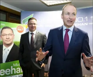  ??  ?? Michéal Martin addresses the attendance at the launch of Michael Sheehan’s campaign.