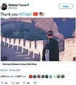  ?? PROVIDED TO CHINA DAILY ?? A screenshot of Melania Trump’s video clip on her Twitter account.