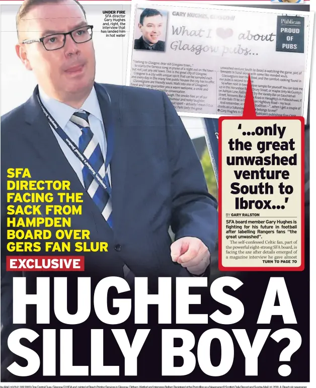  ??  ?? UNDER FIRE SFA director Gary Hughes and, right, the interview that has landed him in hot water