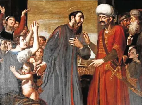  ??  ?? 2 San Paulino de Nola libera a los esclavos, de Bernardo Azzolino. Iglesia Pío Monte de la Misericord­ia en Nápoles (Italia).