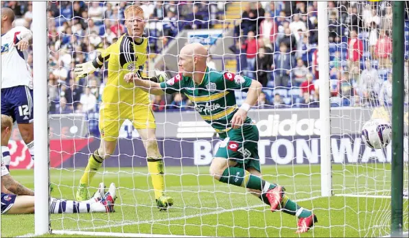  ?? PICTURES: Action Images ?? ON TARGET: QPR’s Andrew Johnson celebrates after scoring the only goal of the game