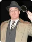  ??  ?? Solving the murder mystery is the duty of Lt. Frank Cioffi, played here by Michael Zweig in Neshaminy Valley Music Theatre’s production of “Curtains”.