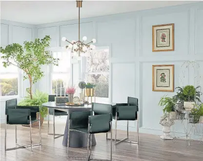  ??  ?? Naturalist­a. Colores verdes y pasteles que remiten a los jardines integran la paleta 2019 (Sherwin-Williams).