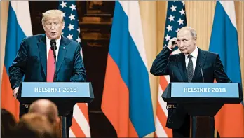  ?? CHRIS RATCLIFFE/BLOOMBERG NEWS ?? Democrats will learn what was said between President Donald Trump and Russian President Vladimir Putin at a summit last year in Helsinki, Finland, U.S. Rep. Adam Schiff says.