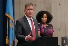  ?? ANGELA ROWLINGS / HERALD STAFF FILE ?? ANYTHING HELPS: Mayor Martin Walsh and City Council President Kim Janey say guardrails and other improvemen­ts should be considered to reduce the likelihood of suicides from parking garages. At right, the Roxbury garage where a series of suicides has occurred.