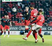  ?? ?? BOOST: Mason Burstow scores against Fleetwood