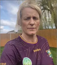  ??  ?? Former Shelmalier footballer Anne Corrigan after her run.