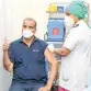  ??  ?? Suresh Kakani, Additional Municipal Commission­er, receiving vaccine at BYL Nair Hospital on Monday