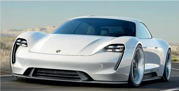  ??  ?? The Taycan, previewed here by Mission E concept, will be in between the 911 and Panamera in size.