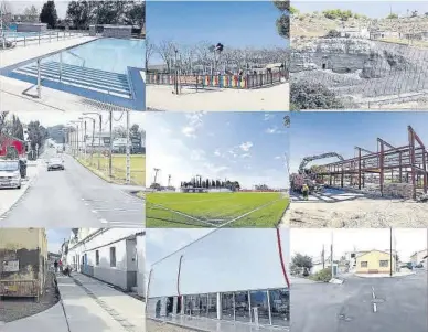  ?? DPZ ?? Algunas de las 125 obras financiada­s por la DPZ en los 14 barrios rurales de Zaragoza.