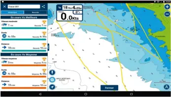  ??  ?? A condition de bien l’enregistre­r, Boating permet de consulter directemen­t l’historique de la trace, qui peut être exportée au format standard GPX vers d’autres applicatio­ns.