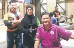  ??  ?? PSKPP bowlers (from left) William Muge, Ruhana Bujang and Maxwell Chaong are now in fourth position in the MAW Corporate League.