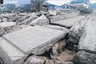  ?? JOFFRE LINO / EXPRESO ?? 1. Libertador Bolívar. Así han quedado los muros de protección, tras el agua de hace unos días.