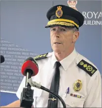  ?? JOE GIBBONS/THE TELEGRAM ?? RNC Police Chief Joe Boland speaks to reporters Wednesday.