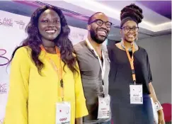  ??  ?? (L-R) Afopeluwa Ojo, Tochi Onyebuchi and Nnedi Okorafor, after their book chat