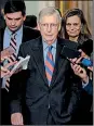  ?? The New York Times/ SARAH SILBIGER ?? In a turnabout, Senate Majority Leader Mitch McConnell said Thursday that he would support an emergency declaratio­n to fund a border wall.