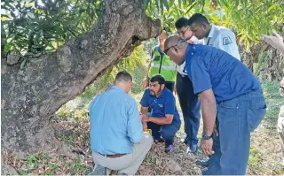  ?? Photo: Biosecurit­y Authority of Fij ?? Dr Theodore Evans (left), with Biosecurit­y Authority of Fiji officers on an inspection tour.