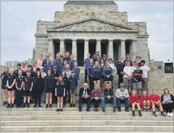  ?? At Melbourne’s Shrine of ?? IMPORTANT RETURN: Students and teachers gather Remembranc­e.
